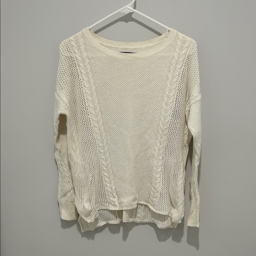 American Eagle Outfitters Cream Knit Sweater